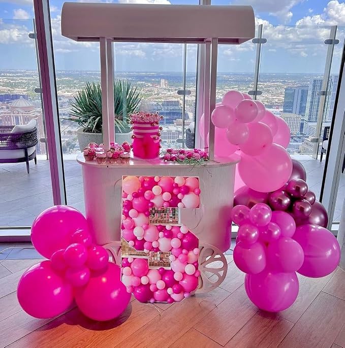 Pink Balloons Metallic Pink Balloon, Baby Shower, Princess Theme Party - Image 3