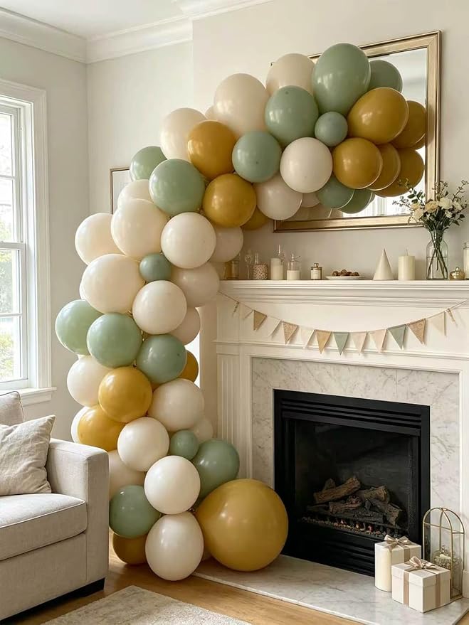 White Sand Balloons 55 Pcs 12 Inch Sand White Neutral Latex Balloons Arch Kit - Image 8