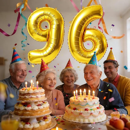40 Inch Number 96 Balloons for 96th Birthday Party Decorations, 0-100 Gold - Image 2