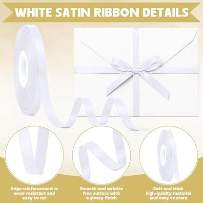 30Yards Thin White Ribbon 3/8In - Image 3