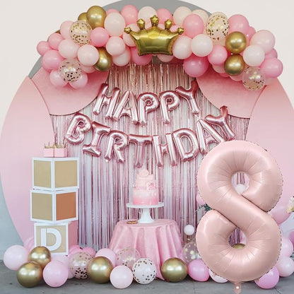 Pastel Pink 8 Balloons, Self Inflating Digit 8 Balloons - Image 7