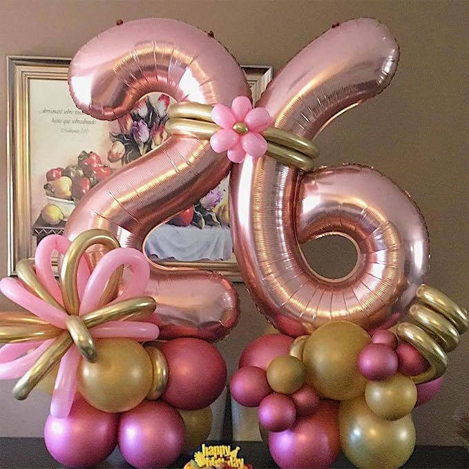 Rose Gold Foil Balloon Number 6, Large Number 6 Helium Balloon - Image 6