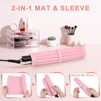AMIJEAL Oversize Silicone Heat Resistant Mat for Hair Tools, Curling Iron Flat Iron Hair Straightener Holder Mat, Portable Hot Tools Cover Pad for Travel Vanity Salon(14.2" x 11.0")