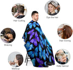 Extra Long Haircut Barber Cape Cover, Hairdressing Apron Blue Butterflies Hairdressing Gown Cover for Hair Cutting