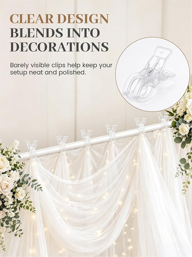 16 Pack Balloon Arch Clips, 3.5 Inch Clear Spring Clamps - Image 5