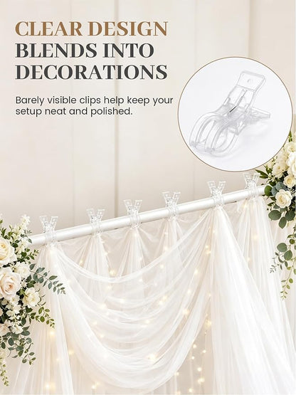 16 Pack Balloon Arch Clips, 3.5 Inch Clear Spring Clamps - Image 5