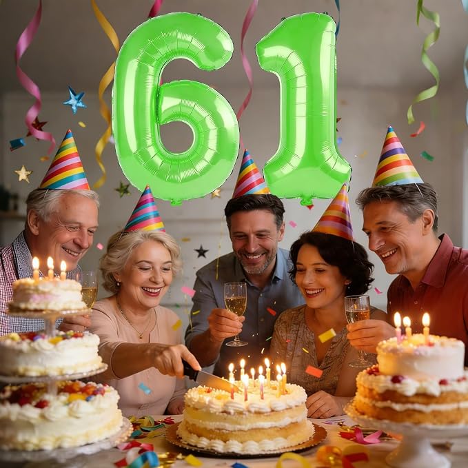 40 Inch Number 61 Balloons for 61st Birthday Party Decorations, 0-100 Fruit - Image 2