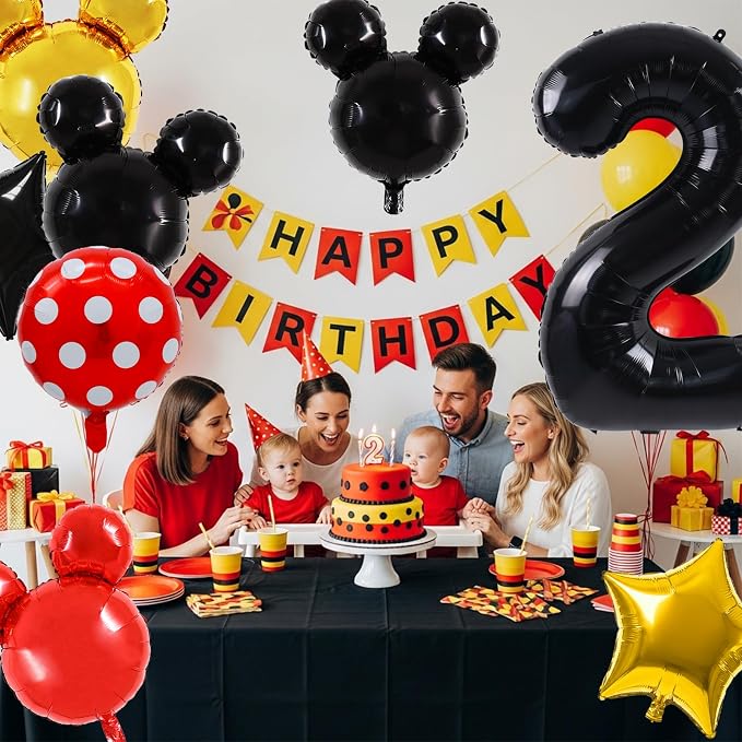 Vuzvuv Red Black Gold Foil Balloon Set - Image 5