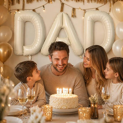 Cream DAD Letter Balloons, 40 Inch Letter Dad Foil Balloon Beige, Helium Big - Image 5