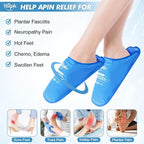 Hilph Foot Ice Pack Slippers for Plantar Fasciitis 2 Packs, Reusable Hot Cold Packs Gel Ice Slipper for Foot and Broken Toes, Gout, Foot Surgery, Neuropathy, Diabetic, Swollen, Light Blue