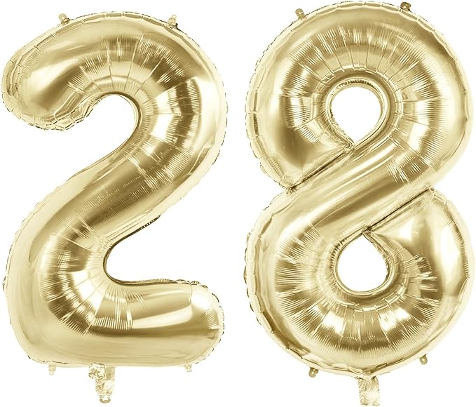 Number 28 Balloons for 28th Birthday Party Decorations, 40 Inch 0-100 by Joycard