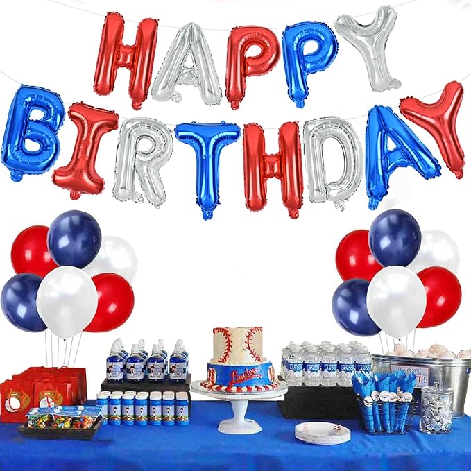 TONIFUL Happy Birthday Balloons Banner 16 Inch Mylar Letters Birthday Sign - Image 3