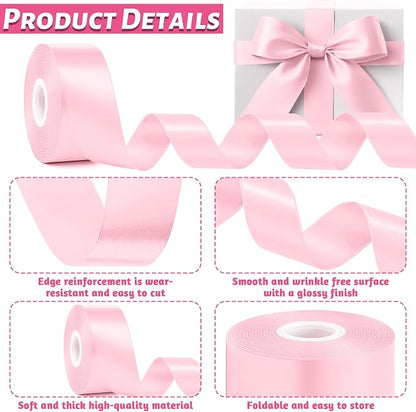 1 1/2In 30Yards Pink Satin Ribbon - Image 3
