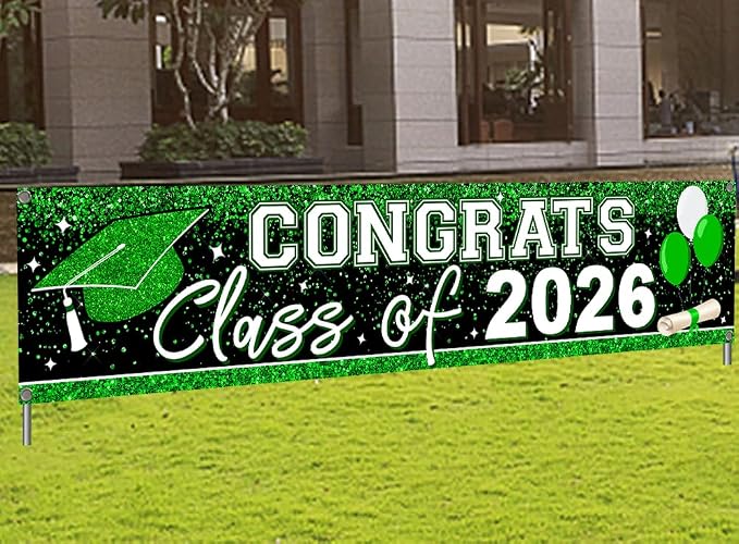 Graduation Decorations 2026 Yard Sign Class of 2026 Banner | Large Congrats by mokejaparty