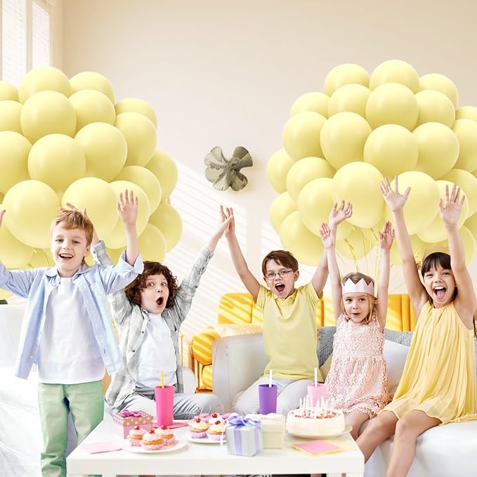 Pastel Yellow balloons 12 inch, Light Yellow Latex Balloons 50pcs Party Balloon - Image 4