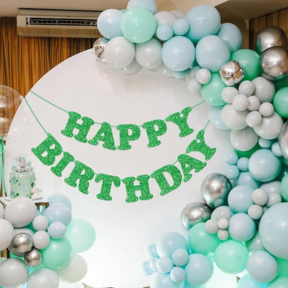 Green Happy Birthday Banner Birthday Party Decorations Happy Birthday Banner - Image 2