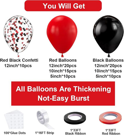 Red Black Balloons Garland Kit - Image 2