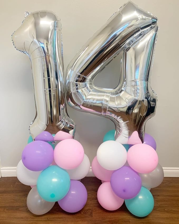 40 Inch Silver 22 Balloons Giant Number 22 Balloons Silver 22 Birthday Balloons - Image 7