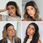 Black Headbands for Women Wide Non Slip Head Bands Soft Elastic Thick Hairbands for Women's Hair Fashion Workout Yoga Hair Accessories, 6 Pack