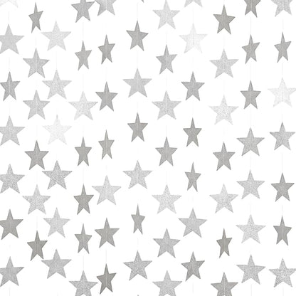 Spakon 65 Feet Glitter Star Paper Garland Banner Hanging Decoration Star by Aranorun