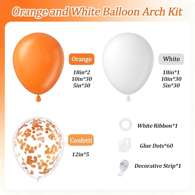 131pcs Orange Balloon Arch Kit - Image 2