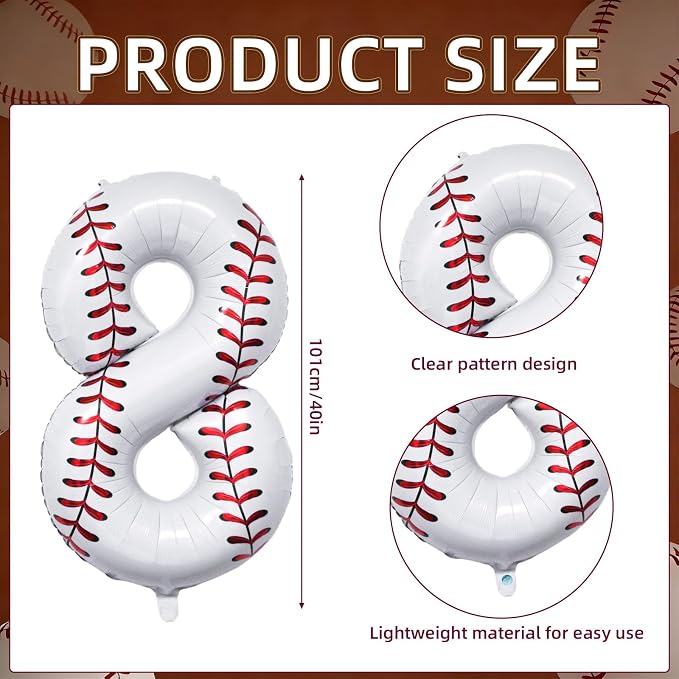Baseball Birthday Decor, Sport Themed Balloons Party Decorations - Image 2