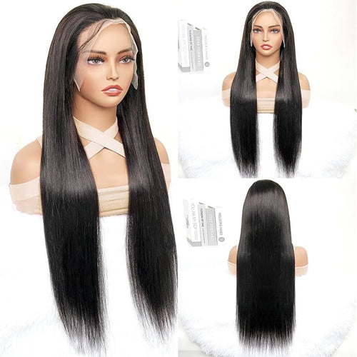 13X6 Lace Front Wigs human hair, 100% Real Human Hair,[More 1 Year Life,210-310g], Straight Wigs Human Hair Pre Plucked Glueless Wigs Human Hair for Women (22Inch)