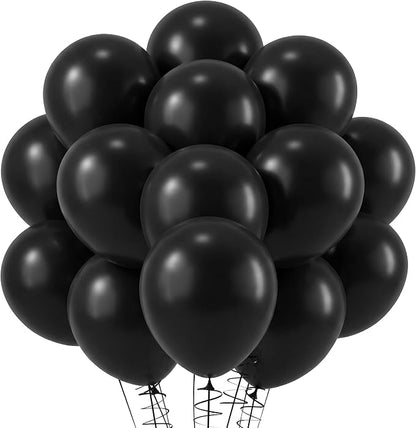 RUBFAC Black Balloons 120pcs 12 Inch, 2026 International Football Game Decor by RUBFAC
