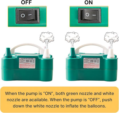 PartyWoo 110V 600W Electric Balloon Pump, Portable Balloon Inflator, Dual - Image 6