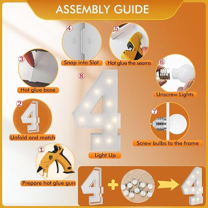 3FT Light Up Numbers Letters, Mosaic Numbers - Image 3