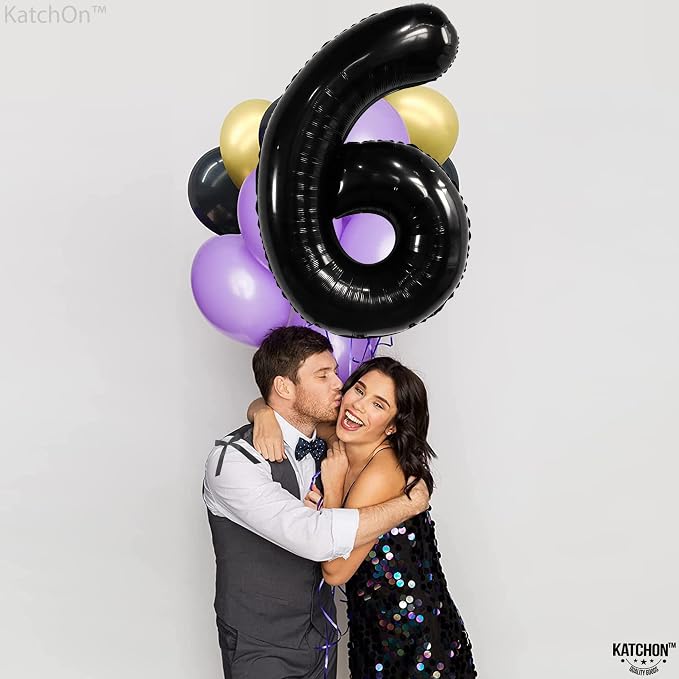 KatchOn, Giant Black Number 6 Balloon - Image 8