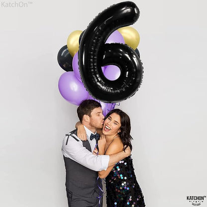 KatchOn, Giant Black Number 6 Balloon - Image 8