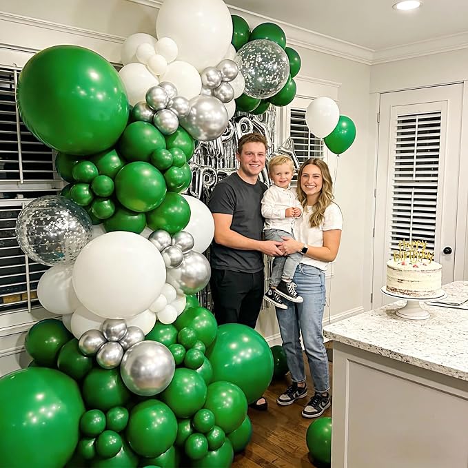 110Pcs Dark Green Balloons Latex Party Balloons 12 inch Round Helium Balloons - Image 4