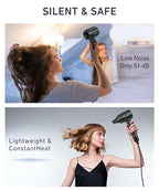 Cosy Companions Hair Dryer, 150000 RPM High-Speed Brushless Motor Negative Ionic Blow Dryer for Fast Drying, Low Noise Thermo-Control Hair-Dryer-with-Diffuser and Nozzle