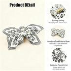 2Pcs Bow Claw Clips Boho Bandana Hair Bow Butterfly Styling Large Hair Clips for Women Large Claw Clips for Thick Hair (White)