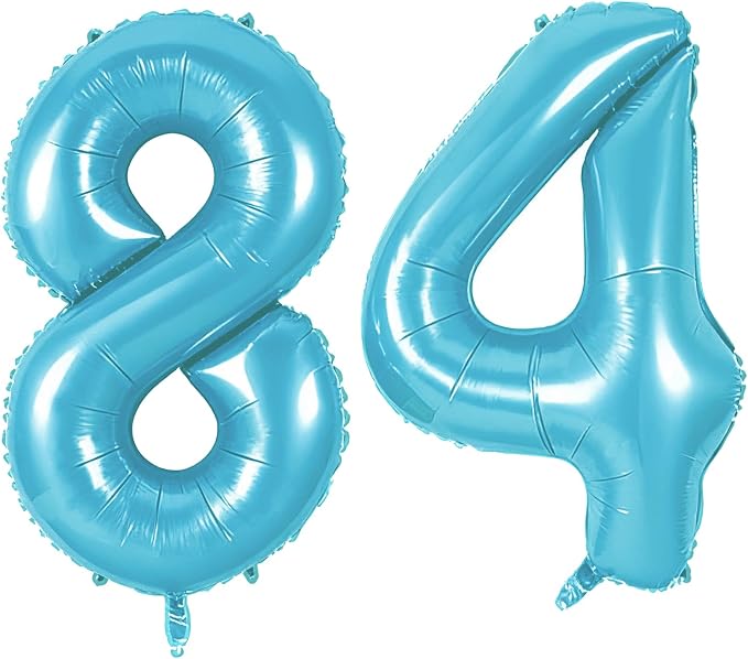Number 84 Balloons for 84th Birthday Party Decorations, 0-100 Large No.84 by Joycard