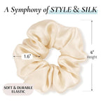 Zenssia Silk Scrunchies for Hair, Mulberry Silk Hair Ties for Women and Girls, No Damage Elastic Ponytail Holders（Black, Champagne, Coffee）