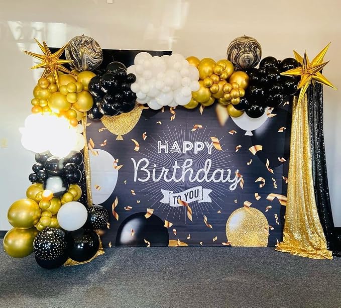 Black and Gold Balloon Garland Arch Kit - Image 6