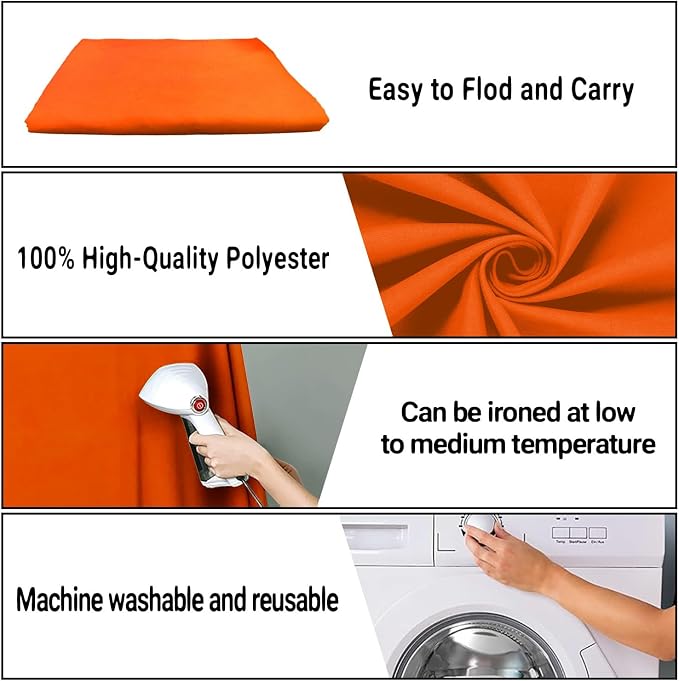 Orange Photography Backdrop for Photoshoot, Fabric 10x20ft | Polyester Studio - Image 7