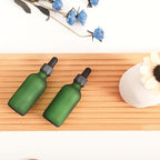 2oz Glass Dropper Bottle,Preety Texture Tincture Bottles with Precise Scales Eye Droppe,for All Kinds Of Mixed Liquids,Leak-Proof Design for Easy Travel (Green Frosted-24Pack)