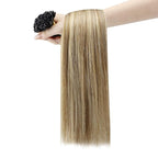 YoungSee U Tip Hair Extensions Human Hair Balayage 20 Inch U Tip Hair Extensions Balayage Blonde with Brown Utip Human Hair Extension Ombre Dark Brown to Blonde Keratin Hair Extension 50s/50g