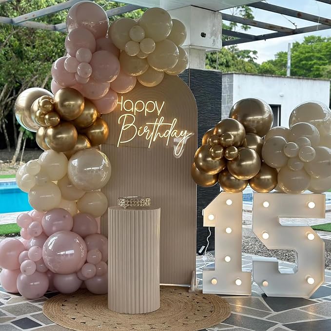 HILAVO Blush Pink Balloons 60 Pcs 12 Inch Dusty Pink White Sand Latex Balloon - Image 7