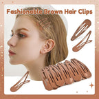 2 Inch Brown Hair Clips Barrettes Metal Snap Clips for Women Durable Water Drop Ideal Hair Accessories for Hairdressing Wedding and Everyday Use 20 pcs