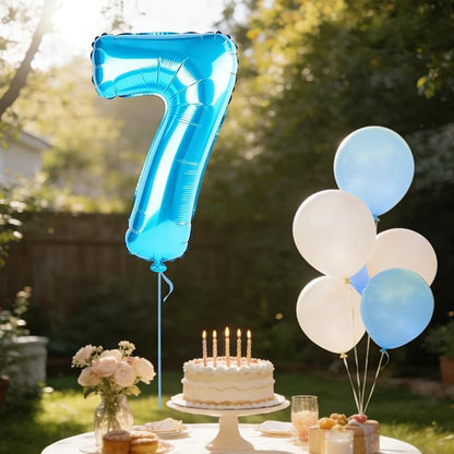 40 Inch Number 7 Balloons for 7th Birthday Party Decorations, 0-100 Jewelry - Image 3