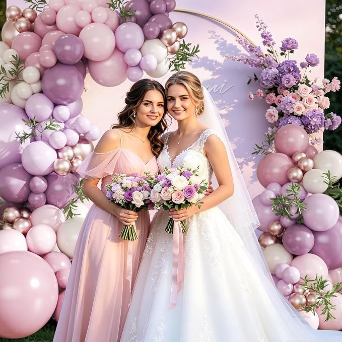 Pink and Purple Balloon Arch Kit - Image 5