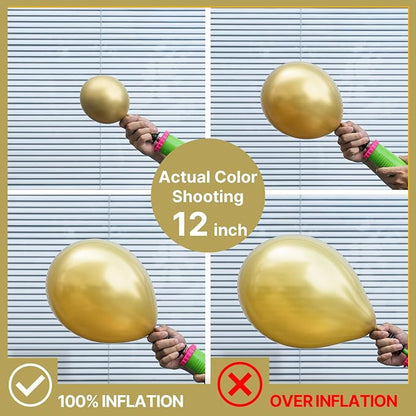 PartyWoo Metallic Gold Balloons 50pcs Chrome Gold Color 12 Inch | Balloons - Image 3