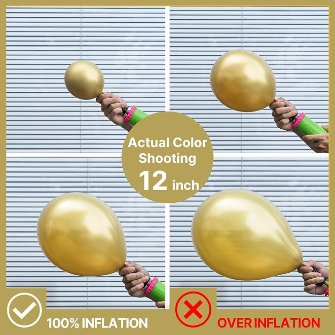 PartyWoo Metallic Gold Balloons 100pcs Chrome Gold Color 10 Inch | Balloons - Image 3