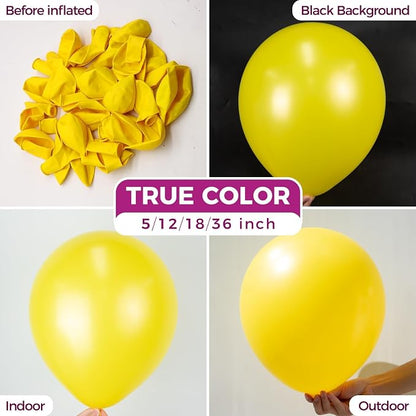 Bezente Yellow Balloons 18 Inch 30 Pack Latex Large Thick | Yellow Balloons Big - Image 2