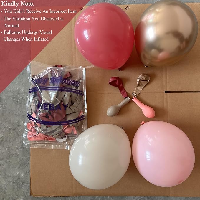 MEBAY Retro Rose Baby Pink Champagne White Sand Balloons Garland Arch Kit - Image 3