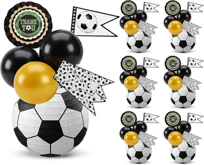 Sets of 6 Soccer Table Centerpiece Decorations 8 Inch Soccer Ball Paper by Unknown
